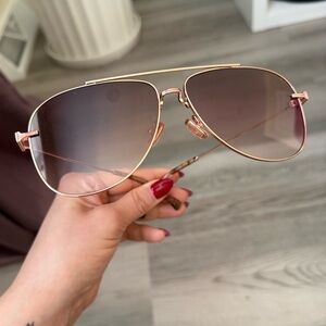 DEZI Gold and Pink Aviator Sunglasses